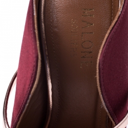 Pre Owned حذاء سلايد مالون سولييه ماورين مقدمة مدببة مورين ساتان عنابي مقاس 35