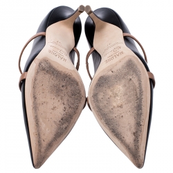 Pre Owned Malone Souliers Black Leather Maureen Pointed Toe Mules Size 37