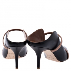 Pre Owned Malone Souliers Black Leather Maureen Pointed Toe Mules Size 37