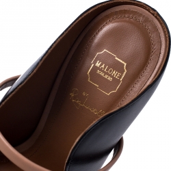 Pre Owned Malone Souliers Black Leather Maureen Pointed Toe Mules Size 37