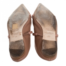 Pre Owned Malone Souliers Beige Leather Maureen Pointed Toe Mules Size 38