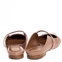 Pre Owned Malone Souliers Beige Leather Maureen Pointed Toe Mules Size 38