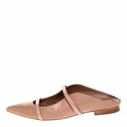 Pre Owned Malone Souliers Beige Leather Maureen Pointed Toe Mules Size 38