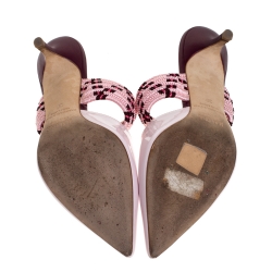 Pre Owned Malone Souliers Pink Patent Leather Maisie Pointed Toe Mules Size 38