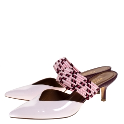 Pre Owned Malone Souliers Pink Patent Leather Maisie Pointed Toe Mules Size 38