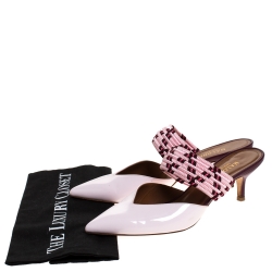 Pre Owned Malone Souliers Pink Patent Leather Maisie Pointed Toe Mules Size 38