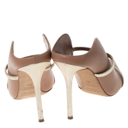 Pre Owned Malone Souliers Beige Leather Maureen Mule Sandals Size 39.5