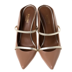 Pre Owned Malone Souliers Beige Leather Maureen Mule Sandals Size 39.5