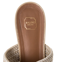 مملوكة مسبقًا Malone Soulier Cream Raffia and Cord Maisie Pointed Toe Mules Size 40.5