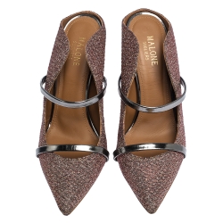 Pre Owned حذاء سلايد مالون سولييه ماورين مقدمة قماش موري ميتاليك مقاس 37.5س