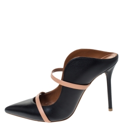 Pre Owned Malone Souliers Black Leather Maureen Mules Size 37.5
