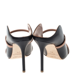 Pre Owned Malone Souliers Black Leather Maureen Mules Size 37.5