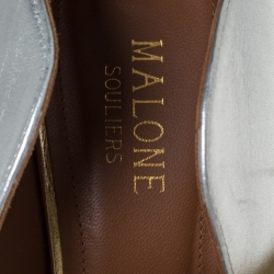 Pre Owned حذاء كعب عالي مالون سولييه موريين جلد فضي و ذهبي ميتالك مقاس 37