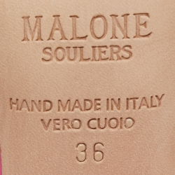 Pre Owned Malone Souliers Pink PVC and Leather Ankle Strap Iona Sandals Size 36