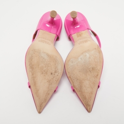 Pre Owned Malone Souliers Pink PVC and Leather Ankle Strap Iona Sandals Size 36