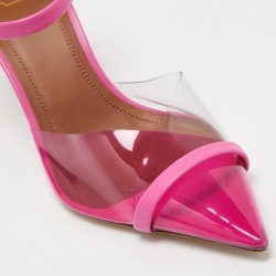 Pre Owned Malone Souliers Pink PVC and Leather Ankle Strap Iona Sandals Size 36