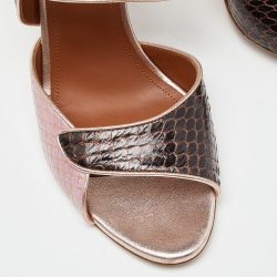 Pre Owned Malone Souliers Multicolor Watersnake Leather Mules Size 42