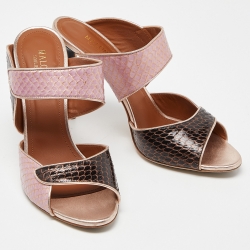 Pre Owned Malone Souliers Multicolor Watersnake Leather Mules Size 42