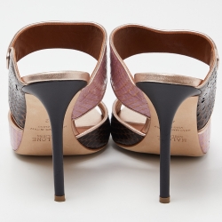 Pre Owned Malone Souliers Multicolor Watersnake Leather Mules Size 42