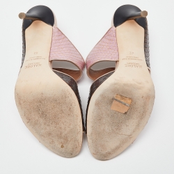 Pre Owned Malone Souliers Multicolor Watersnake Leather Mules Size 42