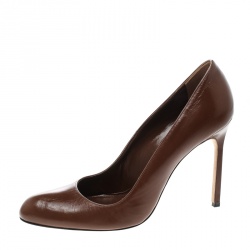 Pre Owned Manolo Blahnik Brown Leather BBR Pumps Size 40