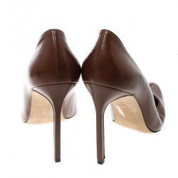 Pre Owned Manolo Blahnik Brown Leather BBR Pumps Size 40