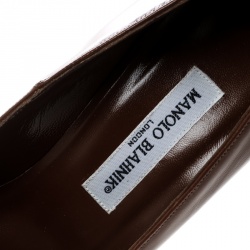 Pre Owned Manolo Blahnik Brown Leather BBR Pumps Size 40