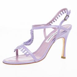 Manolo Blahnik Lilac Tigrata Sandals Size 39