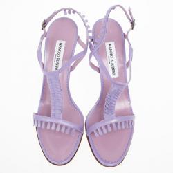 Manolo Blahnik Lilac Tigrata Sandals Size 39