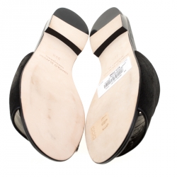 Manolo Blahnik Black Pony Hair Flat Slides Size 38.5