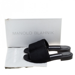 Manolo Blahnik Black Pony Hair Flat Slides Size 38.5