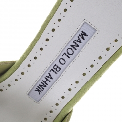 Pre Owned حذاء مولز مانولو بلانيك مقدمة مدببة Carolyne سويدي أخضر مقاس 39