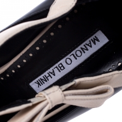 Pre Owned Manolo Blahinik Black Patent Leather Immaculada Pointed Toe Ankle Strap Pumps Size 40