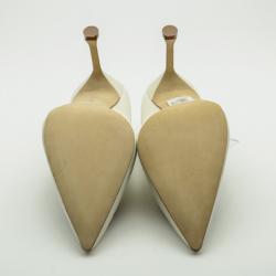 Pre Owned Manolo Blahnik Ivory Limited Edition 'Eufrasia' Pumps Size 39