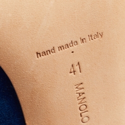 Pre Owned Manolo Blahnik Blue Velvet Hangisi Pumps Size 41