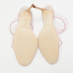 Pre Owned Manolo Blahnik Purple PVC Slide Sandals Size 38