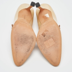 Pre Owned Manolo Blahnik Yellow Patent Leather Camparinew Pumps Size 37.5