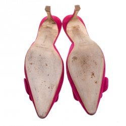 Manolo Blahnik Fuchsia Pink Suede Maysale Pointed Toe Mules Size 39.5