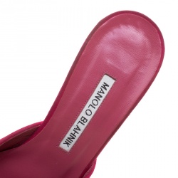 Manolo Blahnik Fuchsia Pink Suede Maysale Pointed Toe Mules Size 39.5