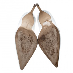 Pre Owned Manolo Blahnik Two Tone Leather BB Pointed Toe Pumps Size 36.5