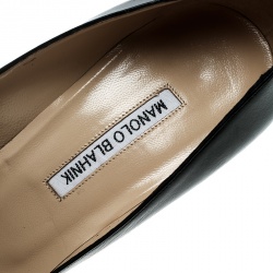 مملوكة مسبقًا حذاء كعب عالي مانولو بلانيك BB جلد أصفر نيون مقدمة مدببة مقاس 37.5