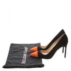 Pre Owned Manolo Blahnik Two Tone Suede Bipunta Pointed Toe Pumps Size 37