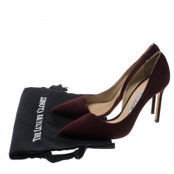 Pre Owned Manolo Blahnik Brown Suede Stresty Half D'orsay Pointed Toe Pumps Size 39.5