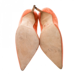 مملوكة مسبقًا Manolo Blahnik Coral Suede BB Pointed Toe Pumps Size 38