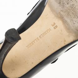 Pre Owned Manolo Blahnik Black Patent Campari Mary Jane Pumps Size 38