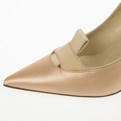 Pre Owned Manolo Blahnik Fokionas Satin Pointed Toe Pumps Size 38.5