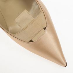 Pre Owned Manolo Blahnik Fokionas Satin Pointed Toe Pumps Size 38.5
