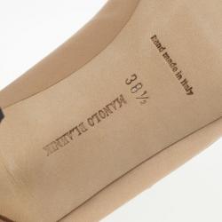 Pre Owned Manolo Blahnik Fokionas Satin Pointed Toe Pumps Size 38.5