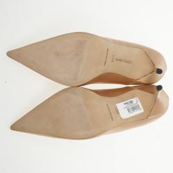 Pre Owned Manolo Blahnik Fokionas Satin Pointed Toe Pumps Size 38.5