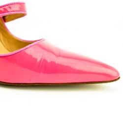 مملوكة مسبقًا Manolo Blahnik Pink Patent Pointed Toe 'Campari' Mary Jane Pumps Size 37